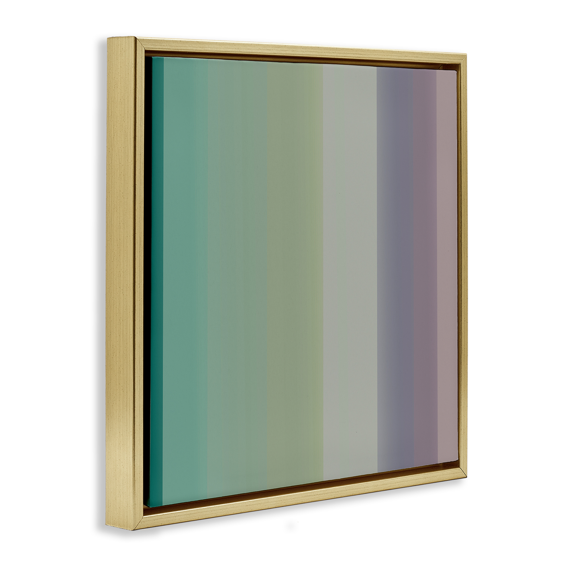 Stupell Industries Green & Purple Gradient Abstract Painting Gold Floater Framed Canvas Art Print Wall Art, 25 x 25
