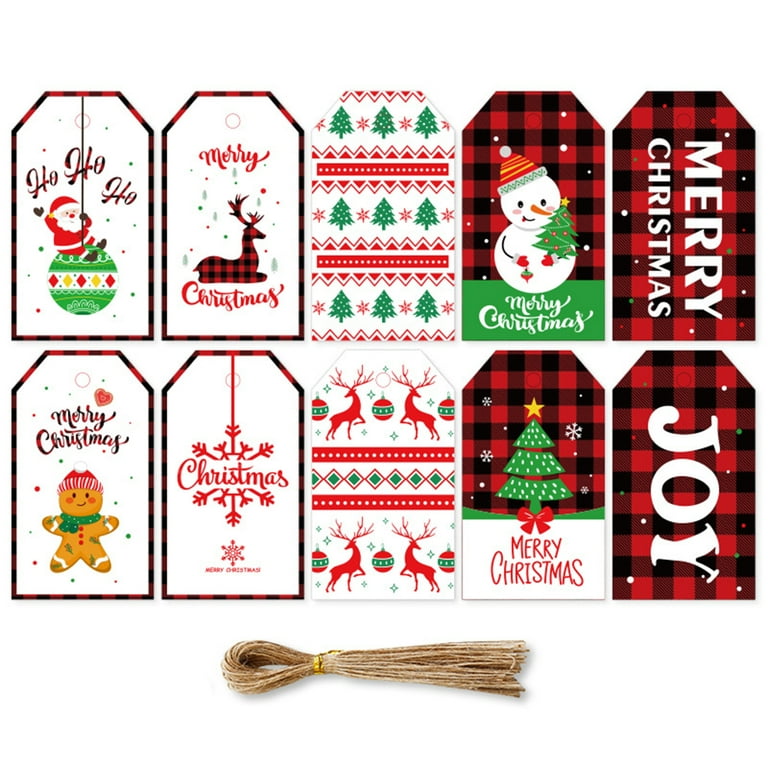 GROFRY 1 Set Gift Hanging Cards Exquisite Pattern Burr Free Bright Color  Smooth Edge Wide Application Decorative Eye-catching Merry Christmas Tags  Gift Cards for Party 
