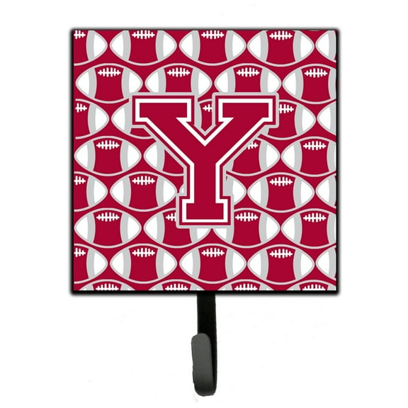 Letter Y Football Crimson grey and white Leash or Key Holder