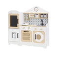 thumbnail image 5 of Teamson Kids Little Chef Morocco Wooden Play Kitchen & 11 Accessories with Oven, Microwave, Ice Dispenser Chalkboard on Refrigerator, 5 of 15