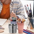 thumbnail image 3 of Tanque de lavado de pinceles de metal de doble capa, práctico vaso limpiador de pinceles, soporte para pinceles de pintura al óleo, cubo de limpieza de pinceles de acero inoxidable, 3 of 6