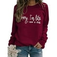 thumbnail image 2 of Ediodpoh Women's Fashion Sorry I'm Late Letter Crew Neck Long Sleeved Hoodie Top Women's Sweatshirt XXL, 2 of 4