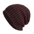 thumbnail image 3 of WTXUE Beanie, Hat Ski Plus Unisex Hat Stripe Velvet Warmth Outdoor Cycling Hood Hat Winter Baseball Caps, Wine, 3 of 4