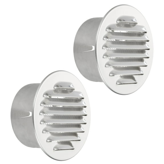 Uxcell Aluminum Universal Louvered Vent Cover Round Grille Ducting Air Vent Wire Screen Mesh Soffit Wall Outlet 3 Inch
