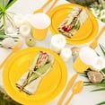 thumbnail image 3 of 228PCS Yellow Party Supplies Set Include Paper Plates Cups Paper Napkins Plastic Spoons Forks Knives for 30 Guests Disposable Party Dinnerware for Birthday Wedding Family Picnic, 3 of 6