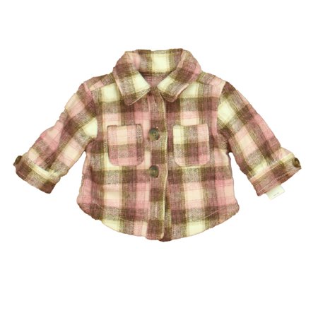 

Pre-owned Old Navy Girls Pink | Brown Plaid Jacket size: 0-3 Months