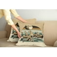 thumbnail image 2 of Ambesonne Cheetah Throw Pillow Cover 2 Pack, Wild Cats Chilling Retro, 20", Camel and Pale Teal, 2 of 7