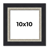 10x10 Frame Black Real Wood Picture Frame Width 2.25 Inches | Interior Frame Depth 0.5 Inches |