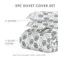 thumbnail image 3 of Noble Linens Light Gray Make a Wish Print 3-Piece Duvet Cover Set, Full/Queen, 3 of 11