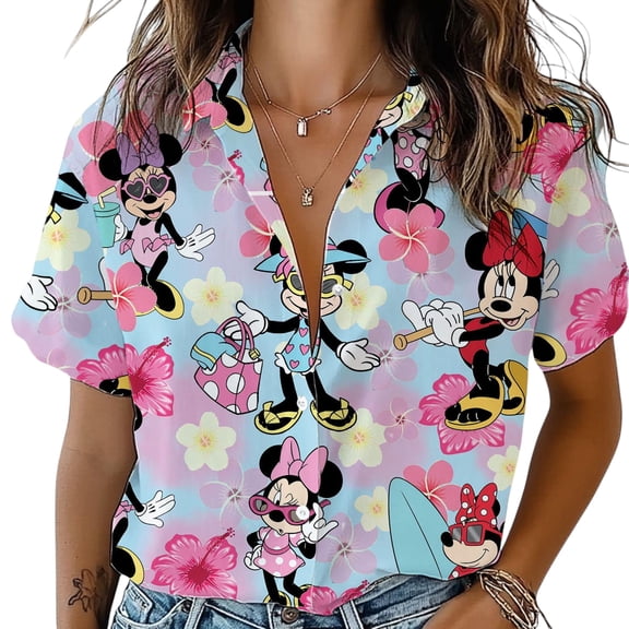 Minnie Hawaiian Shirt, Minnie Aloha Shirt, Disney Hawaiian Shirt, Minnie Tropical Hawaiian Shirt, Hawaii Trip Shirt, Minnie Summer Shirt