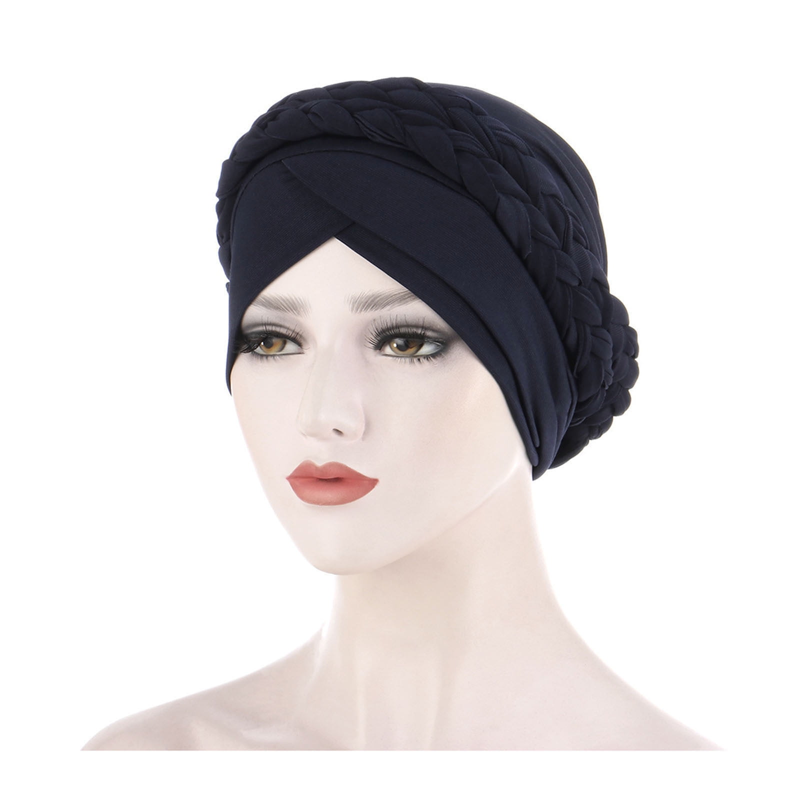Soild Color Ruffle Head Wrap Hat for Protecting Ears African Women Magic Headwrap DealinM Turban Hat with Buttons Fashion Headwear Gifts for Women 