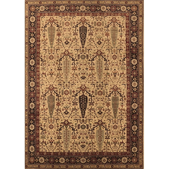 Ahgly Company Indoor Rectangle Oriental Brown Industrial Area Rugs, 8' x 10'