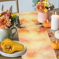thumbnail image 4 of ERUNPONLY Orange Forest Table Runner - 72 Inch Long Idyllic Watercolor Sunset Nature Scenery Cotton and Linen Blended Dress Scarves Farmhouse Table Runner for Kitchen Dining, Coffee Table, 18" x 72", 4 of 8