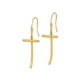 thumbnail image 2 of 10K Polished Yellow Gold Cross Dangle Earrings, 2 of 4