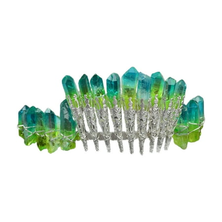 

✪ for Raw Crystal Quartz Crown Headband Handmade Natural Stone Tiara Bridal Hair H