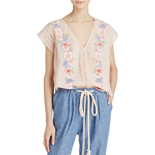 Free People Gardenia - Blusa para mujer, color blanco roto, pequeña