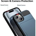 thumbnail image 5 of for iPhone 15 Case with Card Holder, Dual Layer Shockproof Wallet Phone Case, Hidden Card Slot Sliding Protective Hard Shell Back Cover Slim Case for iPhone 15, 6.1 Inch Navy, 5 of 14