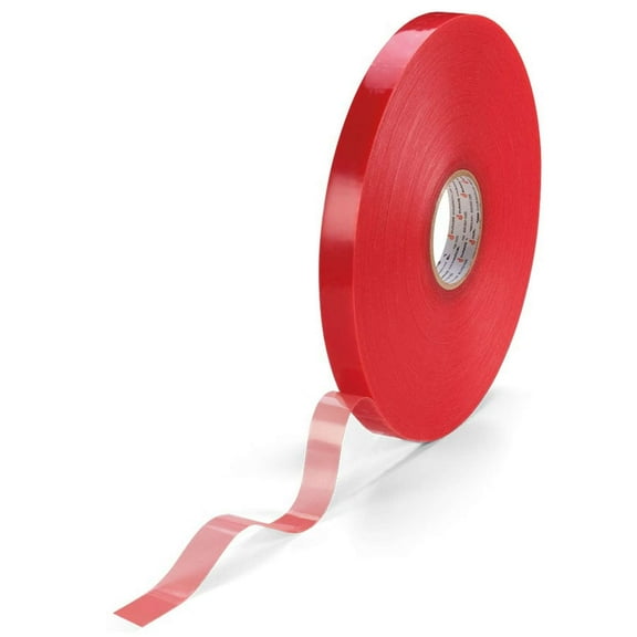 FindTape Finger-Lift Double-Sided Film Tape [Extended Liner] (Red-FL): 1 in. x 250 yds. (Clear)