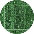 thumbnail image 1 of Ahgly Company Indoor Round Oriental Emerald Green Industrial Area Rugs, 7' Round, 1 of 4
