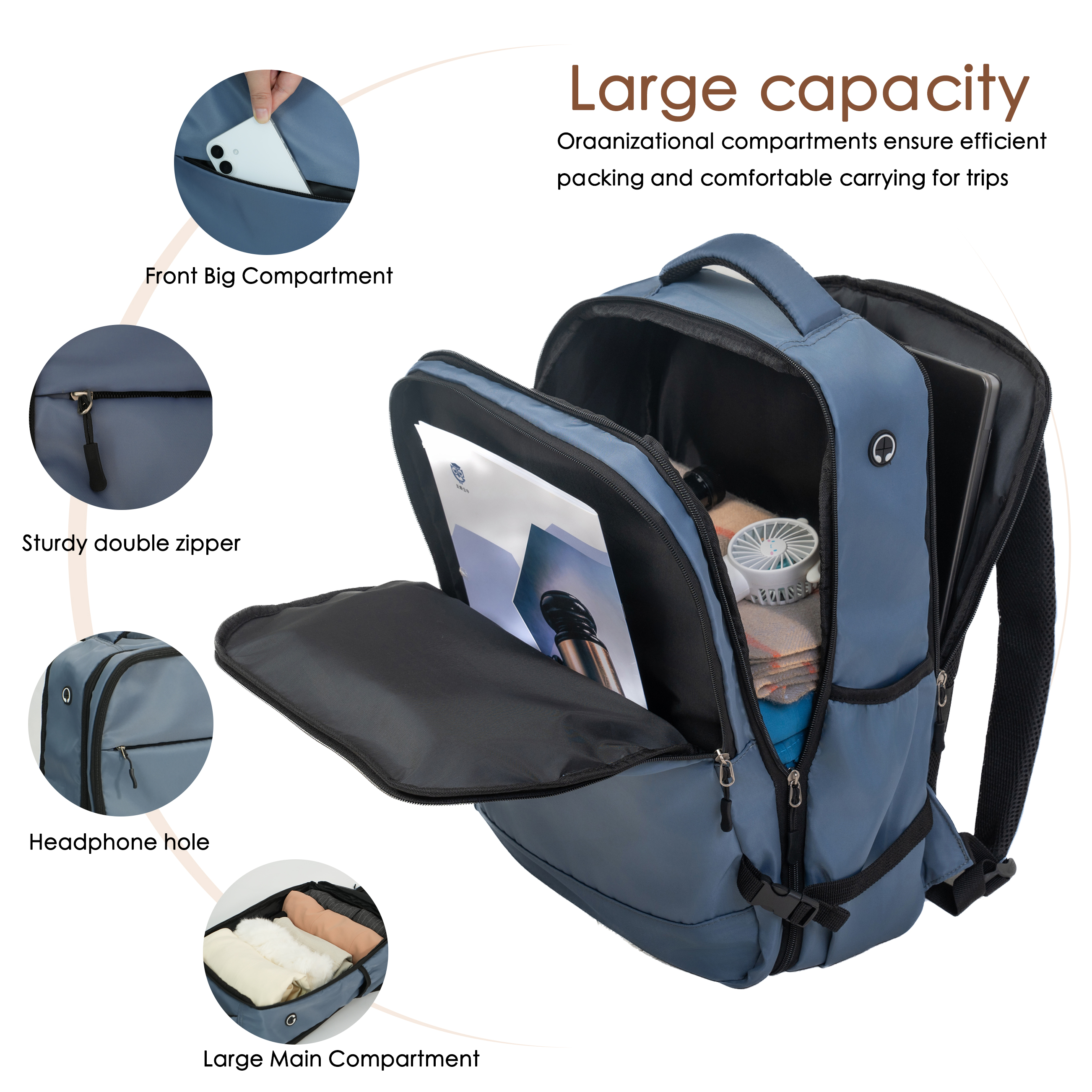 TRIPCOMP 3-Piece Carry-On Luggage Set with Backpack photo 6