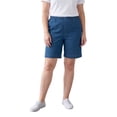 thumbnail image 3 of (2 pack) Turtle Bay New York Womens Lightweight Pull On Denim Shorts Elastic Waist Plus Size, 3 of 11