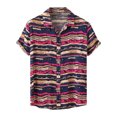 thumbnail image 2 of Floenr Mens T Shirts,Men Casual Buttons Beach Non-positioning Print Turndown Short Sleeve Shirt Blouse, 2 of 9
