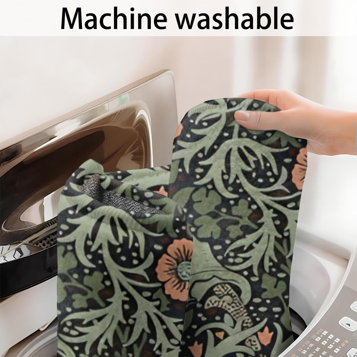 Green Pioneer Flower Pattern Bathroom Rugs Mat,Non Slip Microfiber Bathroom Rug,Rubber Backing,Soft Bathroom Mats for Bathroom Floor,Tub and Shower,20x32in(50x80cm)