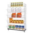 thumbnail image 4 of Fruit Vegetable Storage Basket for Kitchen, 5 Tier Stackable Metal Wire Basket Stand Cart w/Wheel Rolling Pantry Retail Display Rack Fruit Basket Organizer Baskets for Kitchen, Pantry (Black,White), 4 of 23
