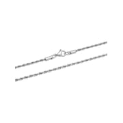 Men's Silver-Tone Stainless Steel 2.3MM Rope Link 24 Chain Necklace - Brilliance Fine Jewelry