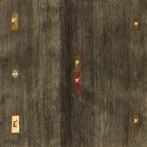 Ahgly Company Indoor Square Abstract Brown Contemporary Area Rugs, 8' Square