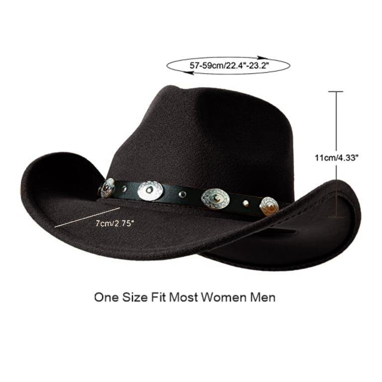 LZLER Unisex Western Cowboy Hat, Wide Brim Fedora Style  display picture 3