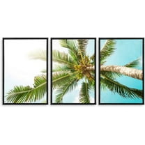 IDEA4WALL 3 Piece Canvas Wall Art Tropical Palm Trees Canvas Prints Framed Wall Art Decor