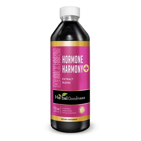 Hormone Harmony - Hormone Balance for Women 12 fl. oz, Organic Estrogen Supplement with Probiotics, Menopause, Red Clover - Herbal Goodness