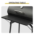 thumbnail image 6 of Alvantor Barrel Charcoal Grill with Warming Rack,Adjustable Fire Grate,Thermometer,Smokestack Vent,Front Table,Wheels,Black, 6 of 11