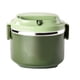thumbnail image 1 of Lonchera de acero inoxidable apilable y extraíble para almacenar alimentos, ideal para acampar. Verde de una sola capa, 1 of 8