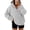 LightGrey, variant on Drawstring Half Zip Hoodies for Women Fall Oversized Casual Sweatshirts with Kangaroo Pocket