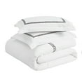 thumbnail image 2 of Superior Harrison Embroidered Cotton Duvet Cover Set, Full/Queen, White/Black, 2 of 10