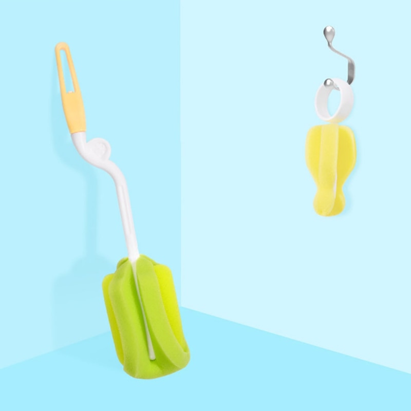 Rotating Sponge 1 Set Kids Baby Bottle Cleaning Brush Tool Nipple 360 Degrees Rotating ...