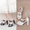 thumbnail image 6 of SACFOF Kawii Shoes Bow Pearl Heels Lolita Platform Heels for Women Lace Cute Mary Janes Pumps, 6 of 6