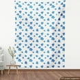 thumbnail image 4 of Ambesonne Floral Fabric by the Yard Upholstery, Bluish Forget Me Not Flowers, 3 Yards, Deep Sky Blue and Mustard, 4 of 5