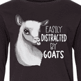 thumbnail image 4 of Inktastic Easily Distracted by Goats Cute Goat Long Sleeve Youth T-Shirt, 4 of 5