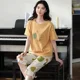 thumbnail image 3 of Conjuntos de pijama de verano para mujer, ropa de dormir con estampado de dibujos animados, manga corta y pantalones, traje de 2 piezas, ropa de estar por casa informal, ropa de casa para mujer, 3 of 5