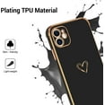 thumbnail image 4 of for iPhone 11 Case, iPhone 11 Phone Case, Cute Heart Pattern Slim Fit Soft Flexible Shockproof TPU Bumper Non-Slip Protective Women Girls Men Boys Case Cover for iPhone 11 6.1", Black., 4 of 16