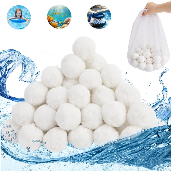 PHOGARY 3.1lbs Pool Filter Balls for Sand Filter, Eco-Friendly Reusable Pool Fiber Filter Balls Replace Pool Filter Sand, Pool Filter Media Balls for Swimming Pool (Equals 100 lbs Pool Filter Sand)