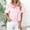Pinks, variant on Stand Collar Tops for Women Striped Puff Sleeve Button down Blouse Summer Casual Loose T-Shirt 2026,S