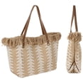 thumbnail image 5 of Women Large Tassels Polyester Knit Shoulder Bag Beach Top-handle Bag Tote, 5 of 7