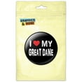 thumbnail image 1 of I Love My Great Dane Stylish Pinback Button Pin Badge, 1 of 2