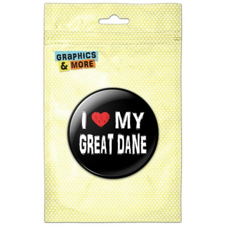 

I Love My Great Dane Stylish Refrigerator Button Magnet