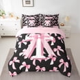 thumbnail image 2 of Manfei Personalized Initial T Bedding Comforter Set 7 Pieces for Preppy Child,Dreamy Princess Full Bedding Set Lightweight,Pink Ribbon Bow Knot Fitted Sheet Flat Sheet,Luxury Bedroom Decor, 2 of 8