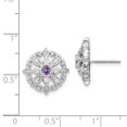thumbnail image 3 of Primal Gold 14 Karat White Gold Diamond and Amethyst Fancy Earrings, 3 of 3